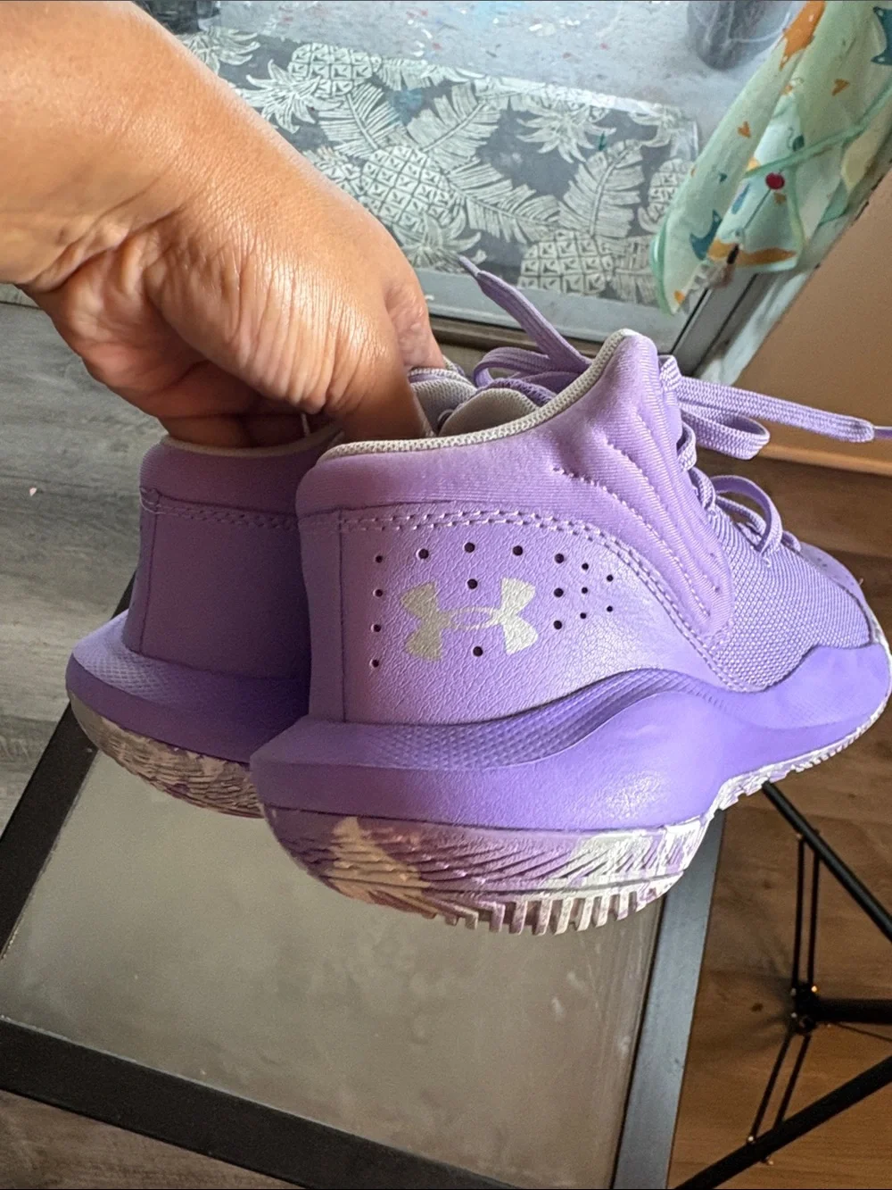 Under Armour Kids Purple Lace-Up Athletic Sneakers